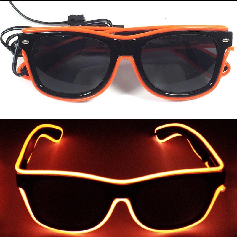 1PC Light Up LED Glasses Glow Sunglasses EL Wire Neon Glasses Glow in The Dark Party Supplies Neon Party Favors for Kids Adults ShopOnlyDeal