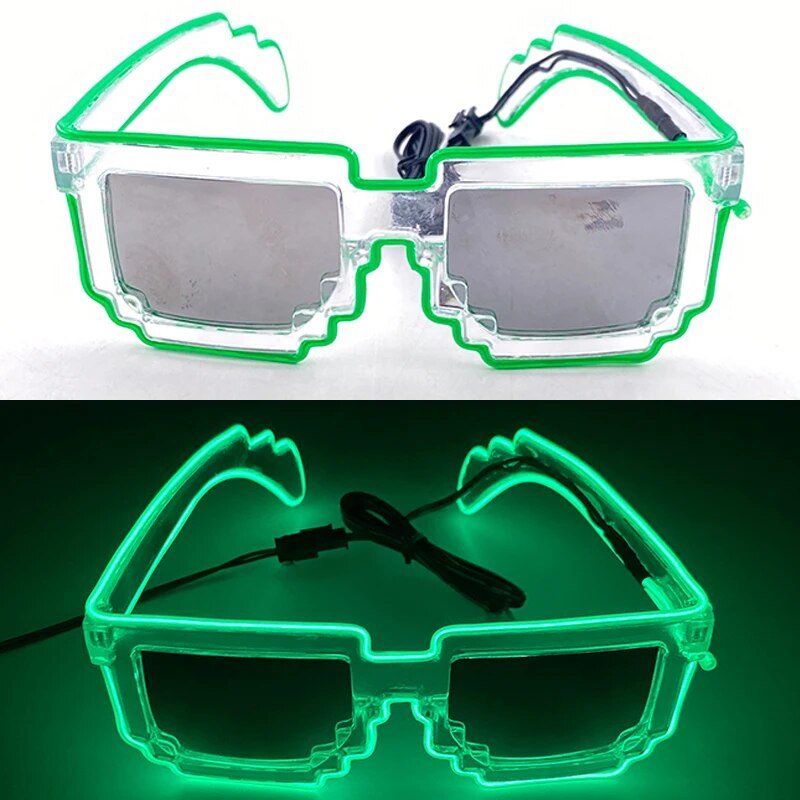 1PC Light Up LED Glasses Glow Sunglasses EL Wire Neon Glasses Glow in The Dark Party Supplies Neon Party Favors for Kids Adults ShopOnlyDeal