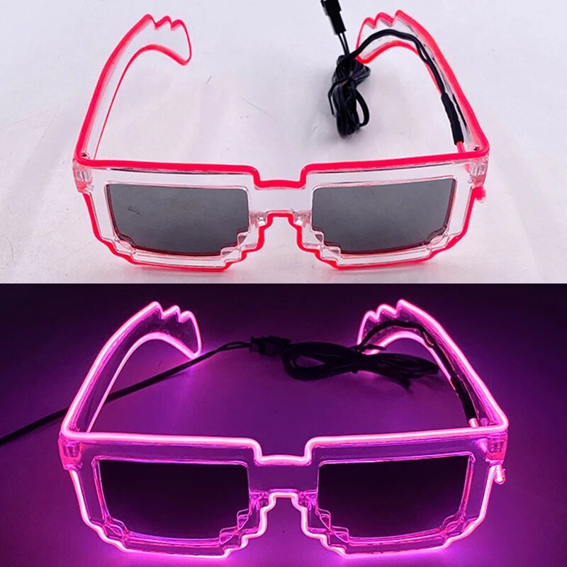 1PC Light Up LED Glasses Glow Sunglasses EL Wire Neon Glasses Glow in The Dark Party Supplies Neon Party Favors for Kids Adults ShopOnlyDeal