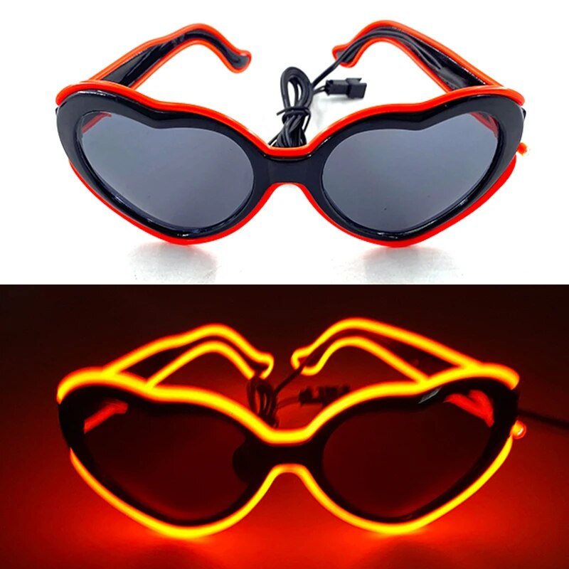 1PC Light Up LED Glasses Glow Sunglasses EL Wire Neon Glasses Glow in The Dark Party Supplies Neon Party Favors for Kids Adults ShopOnlyDeal