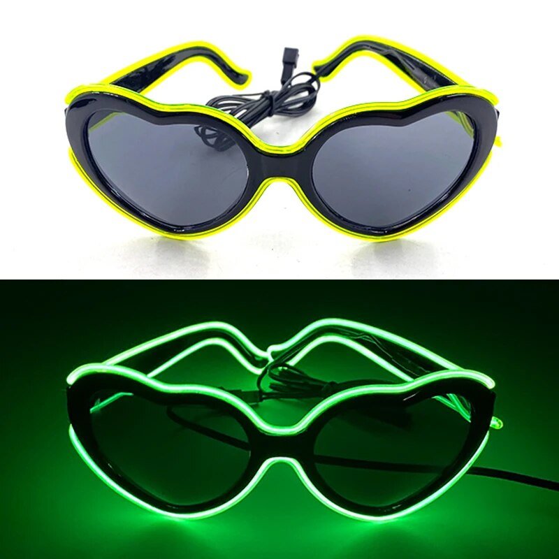 1PC Light Up LED Glasses Glow Sunglasses EL Wire Neon Glasses Glow in The Dark Party Supplies Neon Party Favors for Kids Adults ShopOnlyDeal