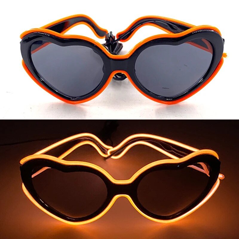 1PC Light Up LED Glasses Glow Sunglasses EL Wire Neon Glasses Glow in The Dark Party Supplies Neon Party Favors for Kids Adults ShopOnlyDeal