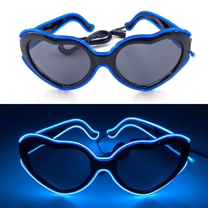 1PC Light Up LED Glasses Glow Sunglasses EL Wire Neon Glasses Glow in The Dark Party Supplies Neon Party Favors for Kids Adults ShopOnlyDeal