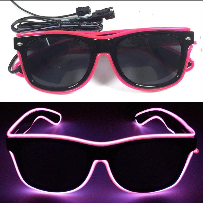 1PC Light Up LED Glasses Glow Sunglasses EL Wire Neon Glasses Glow in The Dark Party Supplies Neon Party Favors for Kids Adults ShopOnlyDeal