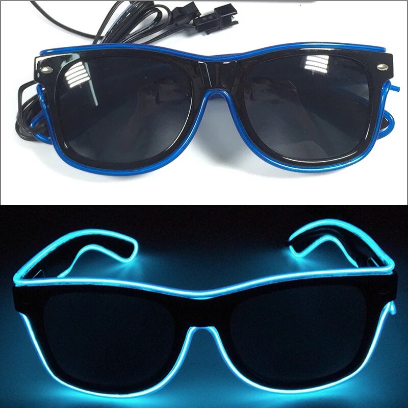 1PC Light Up LED Glasses Glow Sunglasses EL Wire Neon Glasses Glow in The Dark Party Supplies Neon Party Favors for Kids Adults ShopOnlyDeal