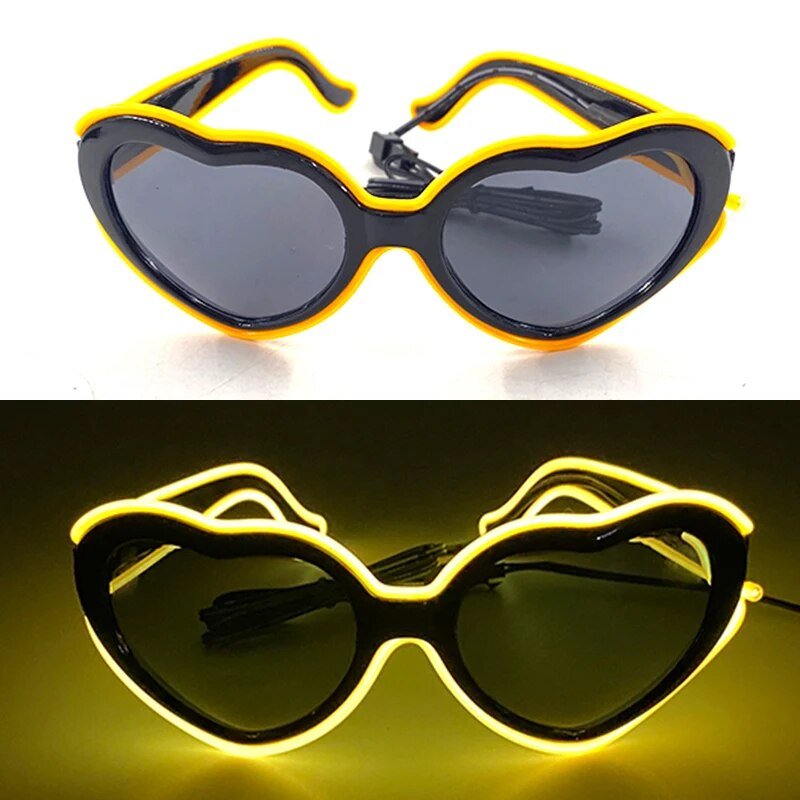 1PC Light Up LED Glasses Glow Sunglasses EL Wire Neon Glasses Glow in The Dark Party Supplies Neon Party Favors for Kids Adults ShopOnlyDeal