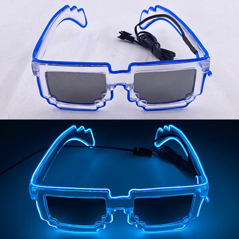 1PC Light Up LED Glasses Glow Sunglasses EL Wire Neon Glasses Glow in The Dark Party Supplies Neon Party Favors for Kids Adults ShopOnlyDeal