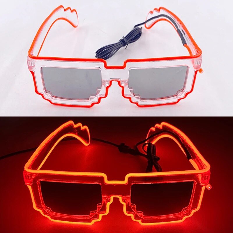 1PC Light Up LED Glasses Glow Sunglasses EL Wire Neon Glasses Glow in The Dark Party Supplies Neon Party Favors for Kids Adults ShopOnlyDeal