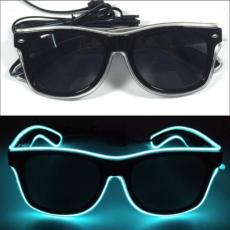 1PC Light Up LED Glasses Glow Sunglasses EL Wire Neon Glasses Glow in The Dark Party Supplies Neon Party Favors for Kids Adults ShopOnlyDeal