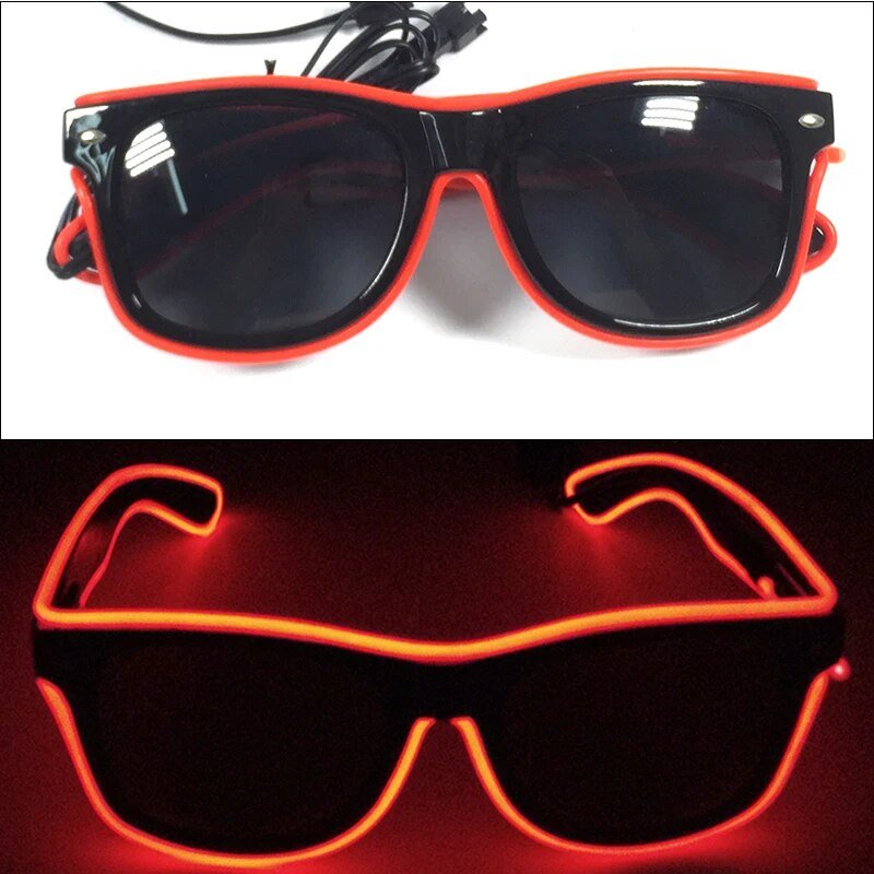 1PC Light Up LED Glasses Glow Sunglasses EL Wire Neon Glasses Glow in The Dark Party Supplies Neon Party Favors for Kids Adults ShopOnlyDeal