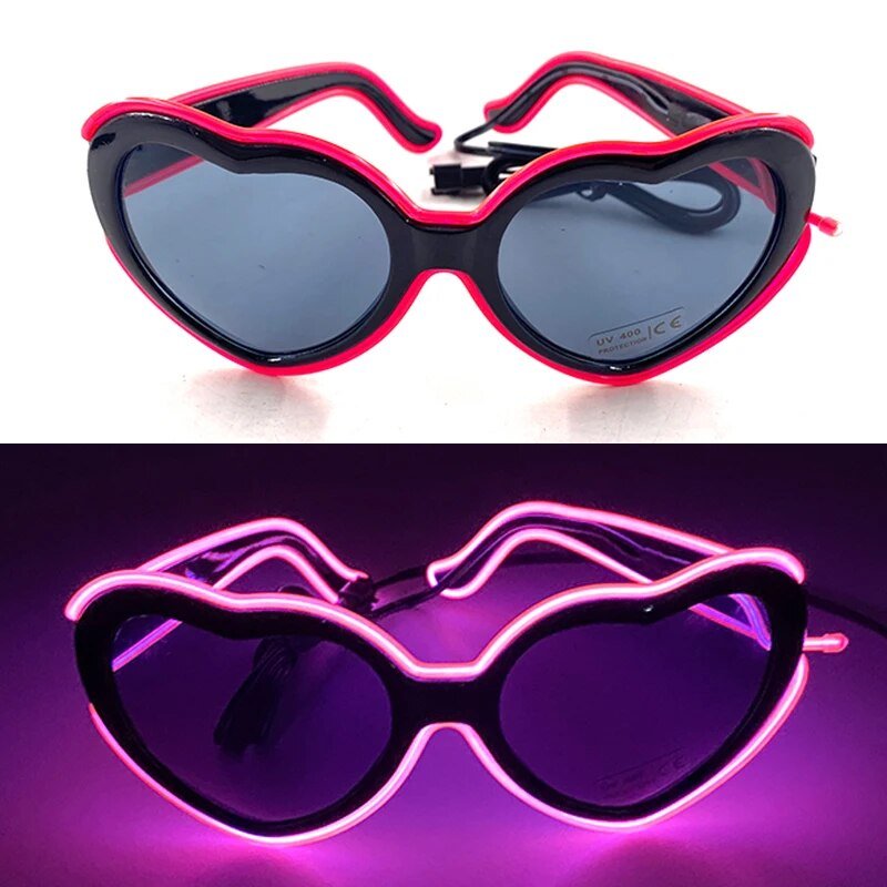 1PC Light Up LED Glasses Glow Sunglasses EL Wire Neon Glasses Glow in The Dark Party Supplies Neon Party Favors for Kids Adults ShopOnlyDeal