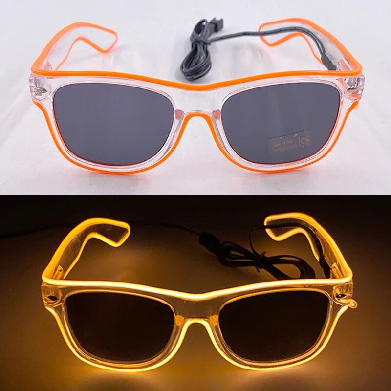 1PC Light Up LED Glasses Glow Sunglasses EL Wire Neon Glasses Glow in The Dark Party Supplies Neon Party Favors for Kids Adults ShopOnlyDeal