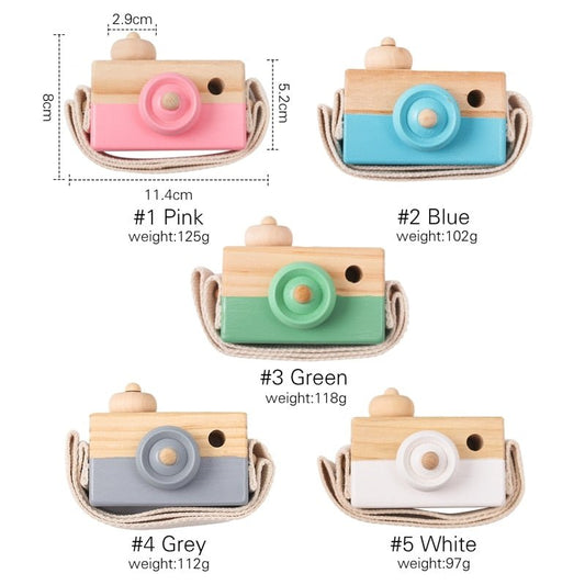 1pc Wooden Baby Toys Fashion Camera Pendant Montessori Toys For Children Wooden DIY Presents Nursing Gift Baby Block ShopOnlyDeal
