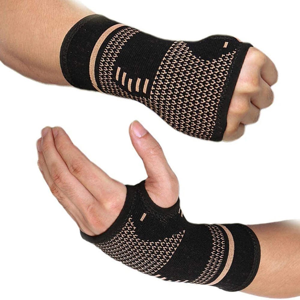 1PCS Copper Compression Gloves Sports Wrist Guard Arthritis Gloves Elastic Palm Brace Sleeve Fitness Wrist Support Wristband ShopOnlyDeal