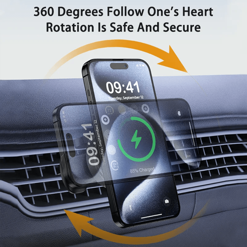 2 in 1 LED Magnetic Wireless Car Charger - Fast Charging Car Mount Phone Holder for iPhone 15, 14, 13, 12 Pro, Apple Watch, iWatch 8, 7 ShopOnlyDeal