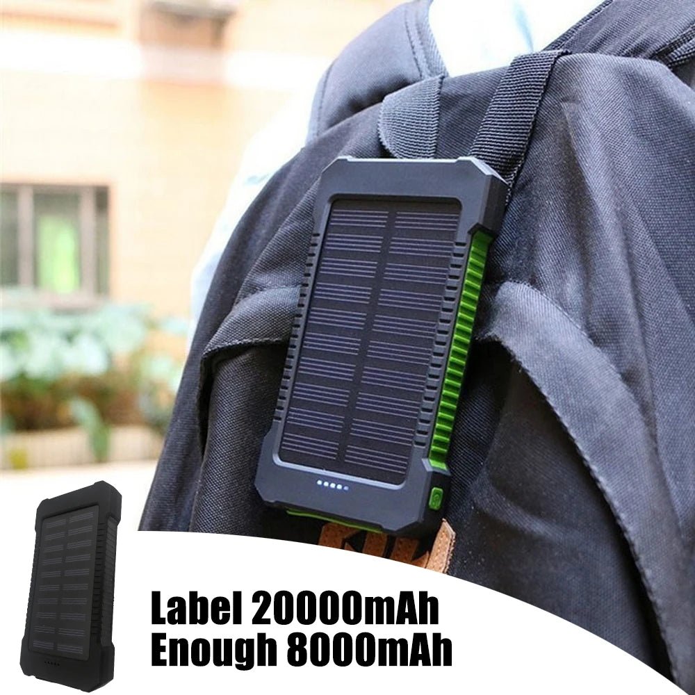 20000mAh Solar Charger Power Bank Portable Dual USB Energy Camping Flashlight Case DIY Box Micro Output ShopOnlyDeal