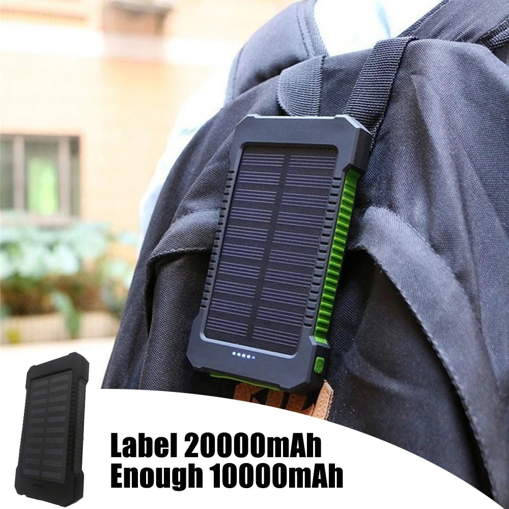 20000mAh Solar Charger Power Bank Portable Dual USB Energy Camping Flashlight Case DIY Box Micro Output ShopOnlyDeal