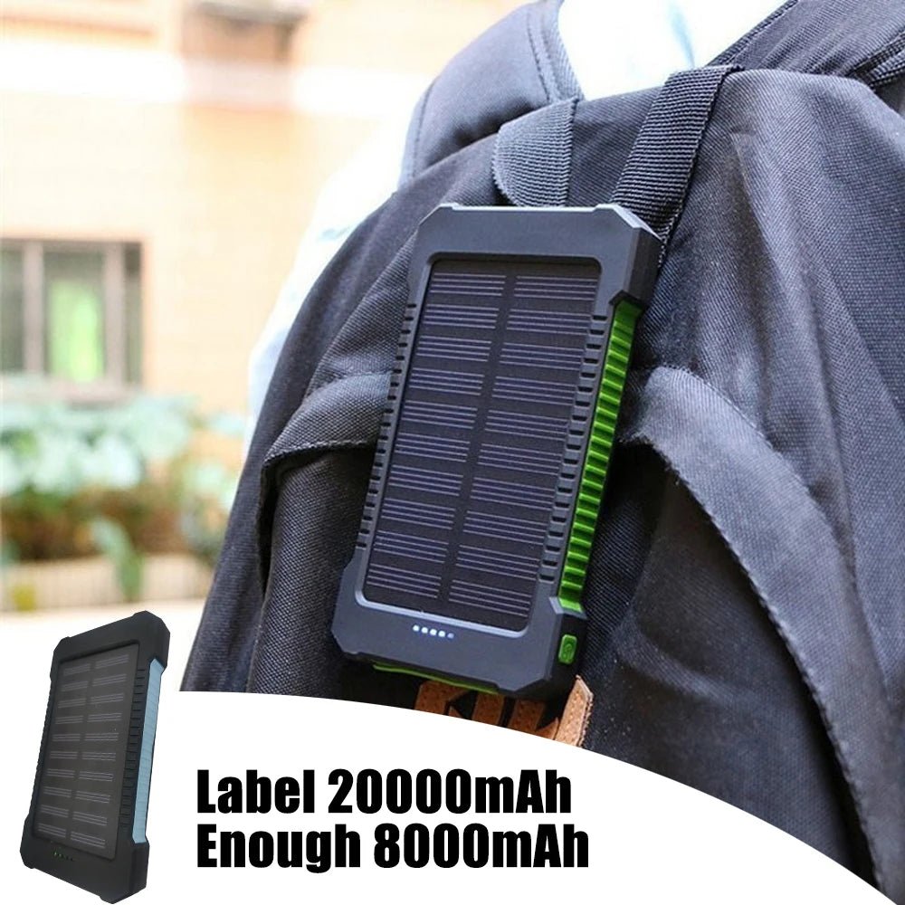 20000mAh Solar Charger Power Bank Portable Dual USB Energy Camping Flashlight Case DIY Box Micro Output ShopOnlyDeal