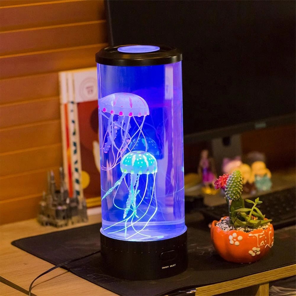 2022 Jellyfish Lamps  Fantasy Jelly Fish Light Aquarium Relaxing Mood Lamp Kid Toy Gift Night Lights Remote Control Table Lamp ShopOnlyDeal