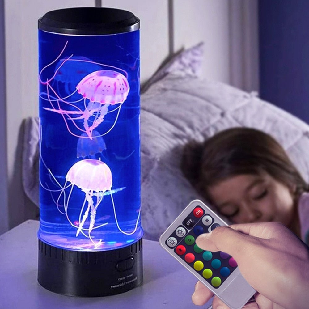 2022 Jellyfish Lamps  Fantasy Jelly Fish Light Aquarium Relaxing Mood Lamp Kid Toy Gift Night Lights Remote Control Table Lamp ShopOnlyDeal