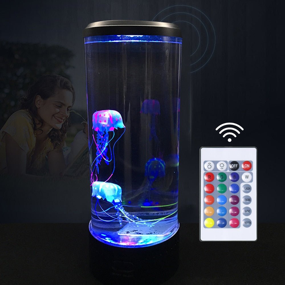 2022 Jellyfish Lamps  Fantasy Jelly Fish Light Aquarium Relaxing Mood Lamp Kid Toy Gift Night Lights Remote Control Table Lamp ShopOnlyDeal