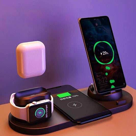 2022 Wireless Charger For IPhone14 13 Fast Charger For Phone Fast Charging Pad For Phone Watch 6 In 1 Charging Dock Station ShopOnlyDeal