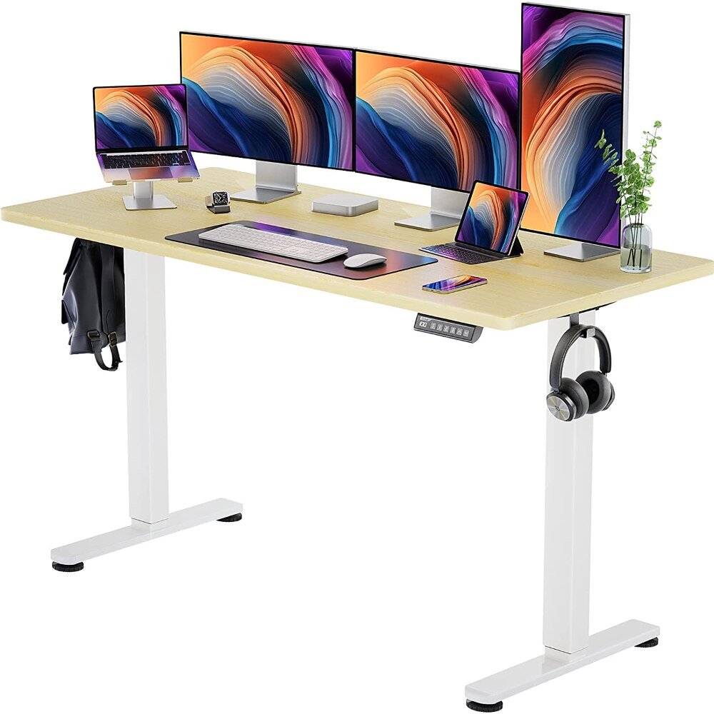 2023 Height Adjustable Electric Standing Desk 48 x 24 Inches Sit Stand up Desk Memory Computer Home Office Desk ShopOnlyDeal