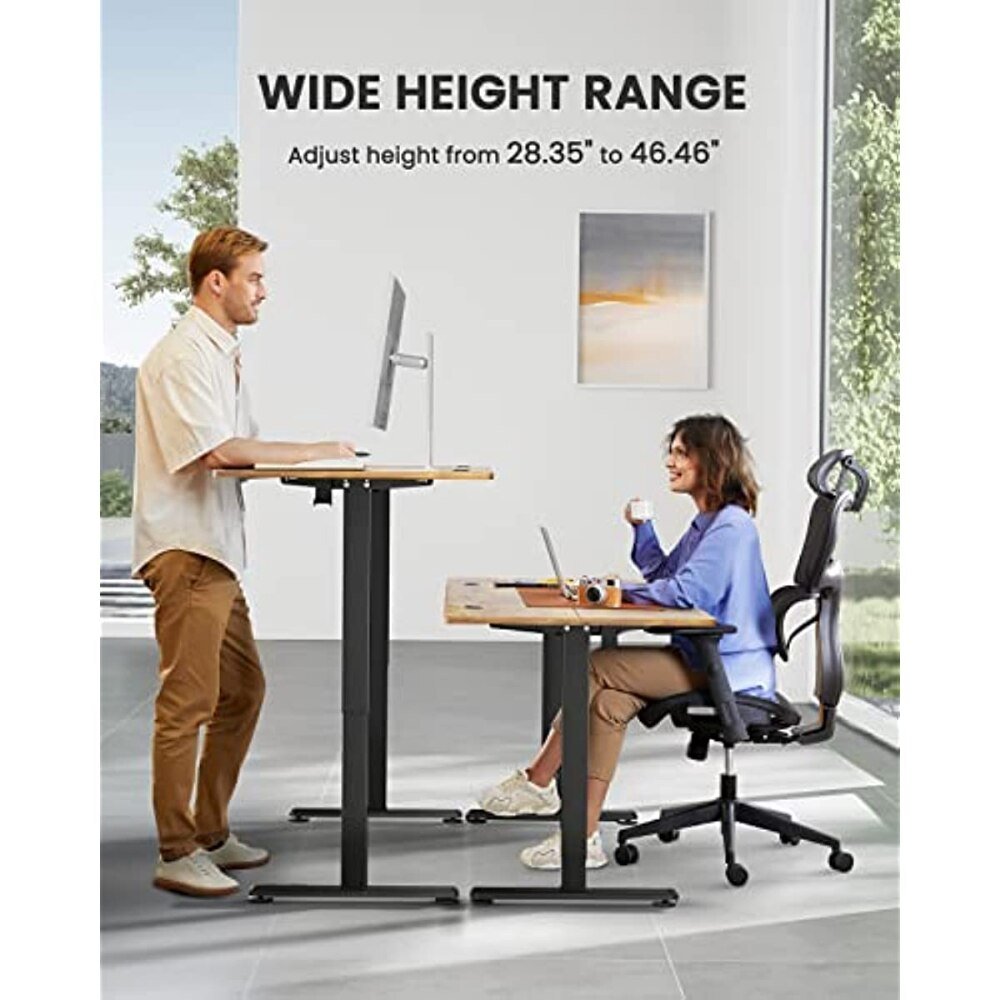 2023 Height Adjustable Electric Standing Desk 48 x 24 Inches Sit Stand up Desk Memory Computer Home Office Desk ShopOnlyDeal