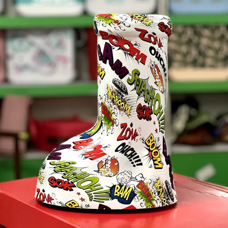 2023 New Big Red Boots Astroboy - Women and Men's Sarah Snyder Rain Boots - Thick Bottom, Big Round Toe Flat Slip-on Cartoon Boots - Unique Gifts ShopOnlyDeal