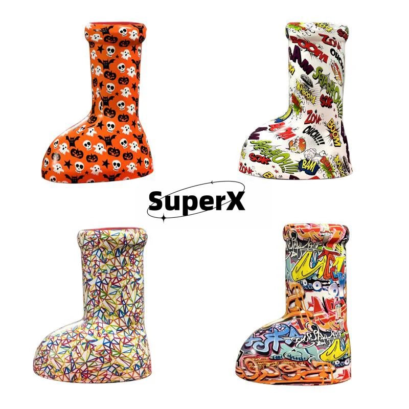 2023 New Big Red Boots Astroboy - Women and Men's Sarah Snyder Rain Boots - Thick Bottom, Big Round Toe Flat Slip-on Cartoon Boots - Unique Gifts ShopOnlyDeal