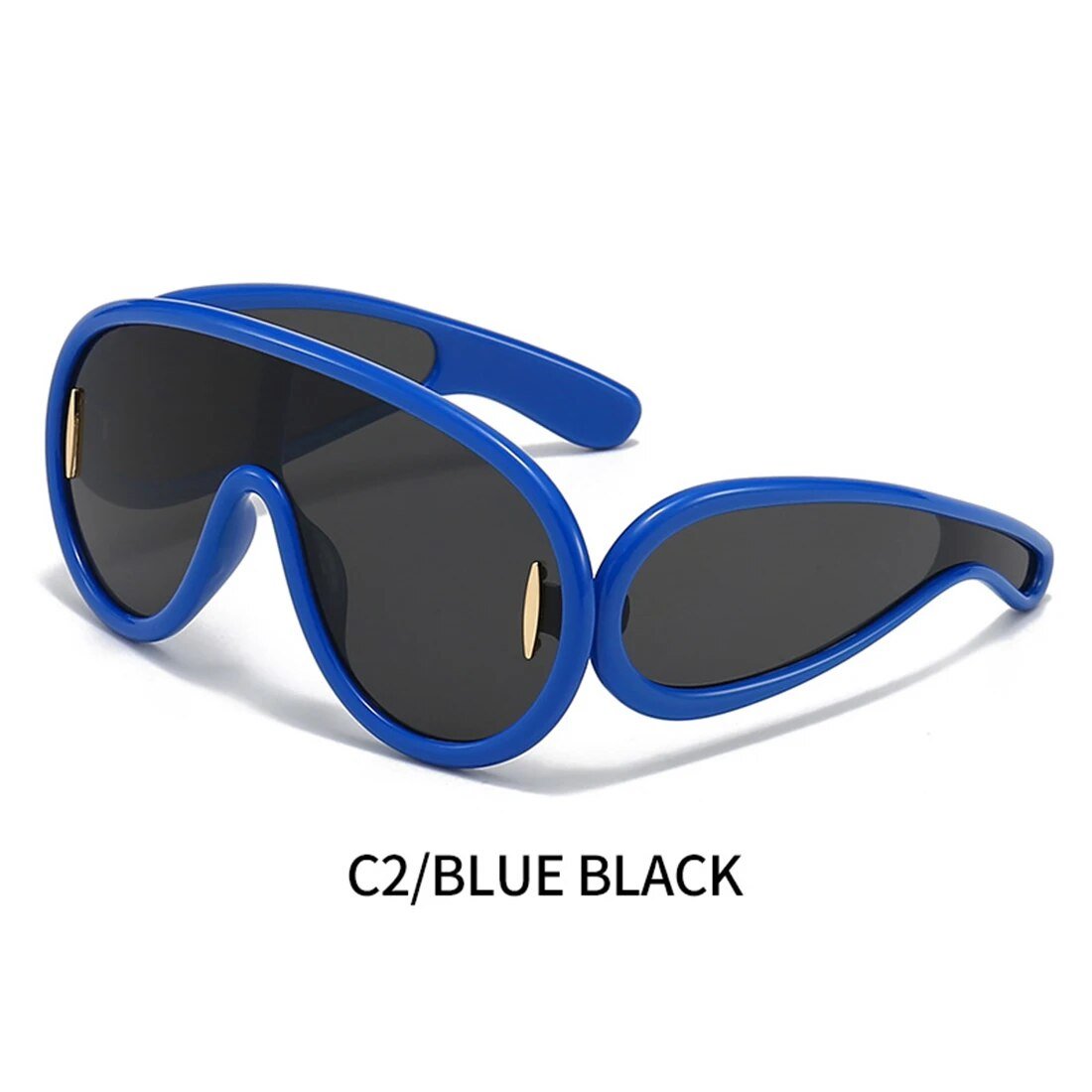 2023 New Fashion One Piece Big Frame Goggles Oversized Oval Sunglasses Women Men Trendy Hip Hop Sun Glasses ShopOnlyDeal