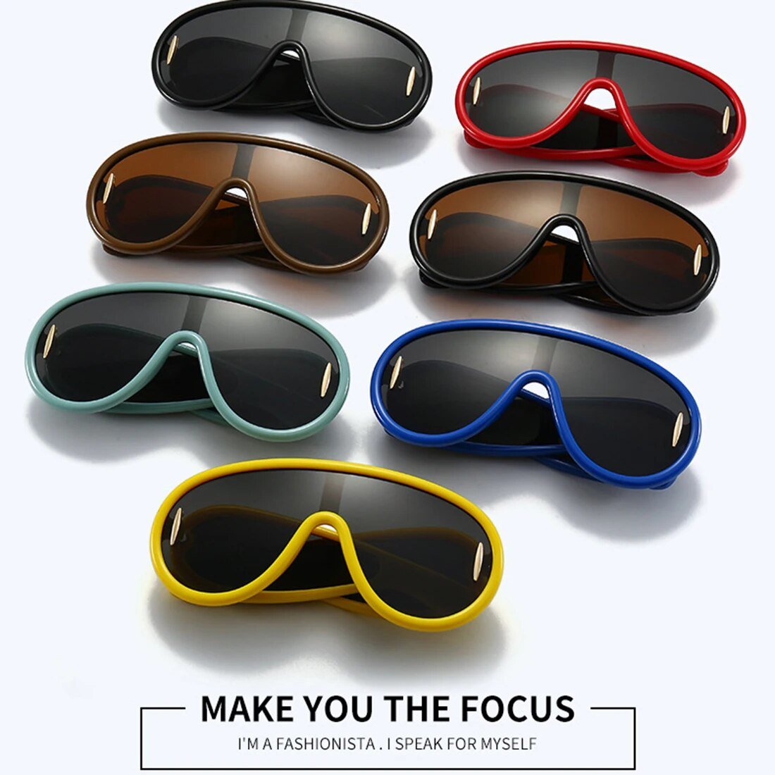 2023 New Fashion One Piece Big Frame Goggles Oversized Oval Sunglasses Women Men Trendy Hip Hop Sun Glasses ShopOnlyDeal