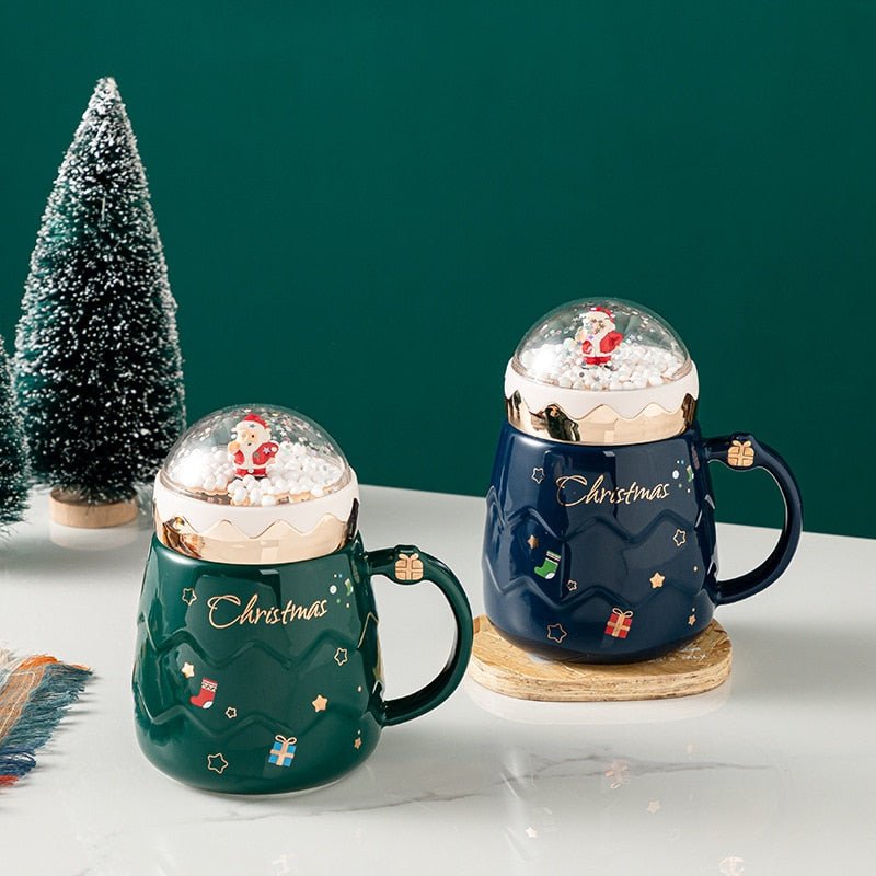 2023 Newest Christmas Mugs Couples Ceramic Santa Claus Figurines Creative Xmas Gift New Lid Design Office Home Milk Coffee Cup ShopOnlyDeal