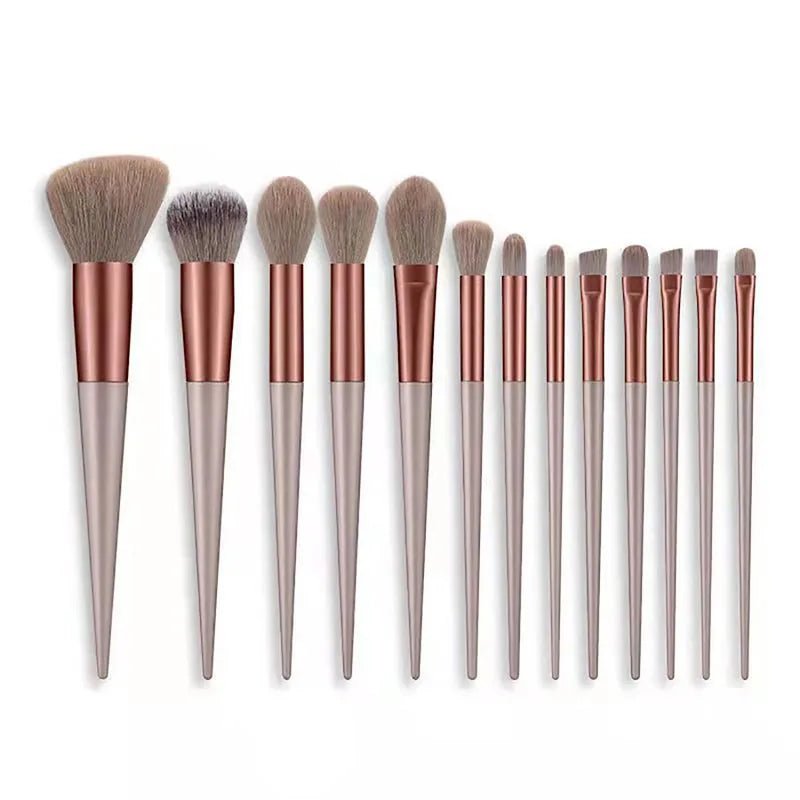 2024 13PCS Makeup Brushes Set | Eye Shadow, Foundation, & Blush Cosmetic Tools | Soft Blending Beauty Makeup Tool Kit ShopOnlyDeal