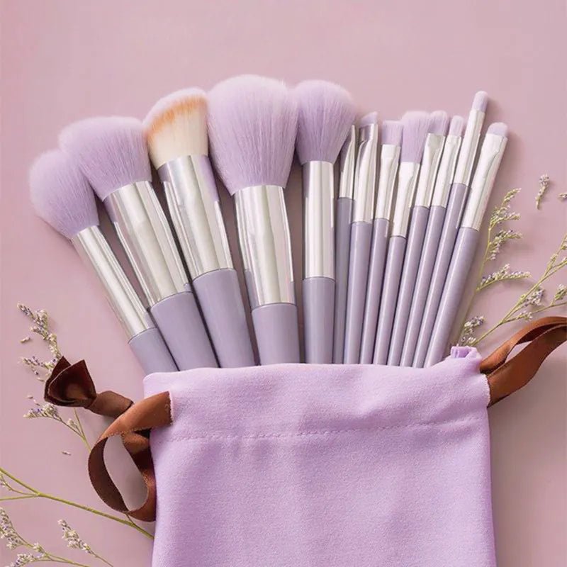 2024 13PCS Makeup Brushes Set | Eye Shadow, Foundation, & Blush Cosmetic Tools | Soft Blending Beauty Makeup Tool Kit ShopOnlyDeal