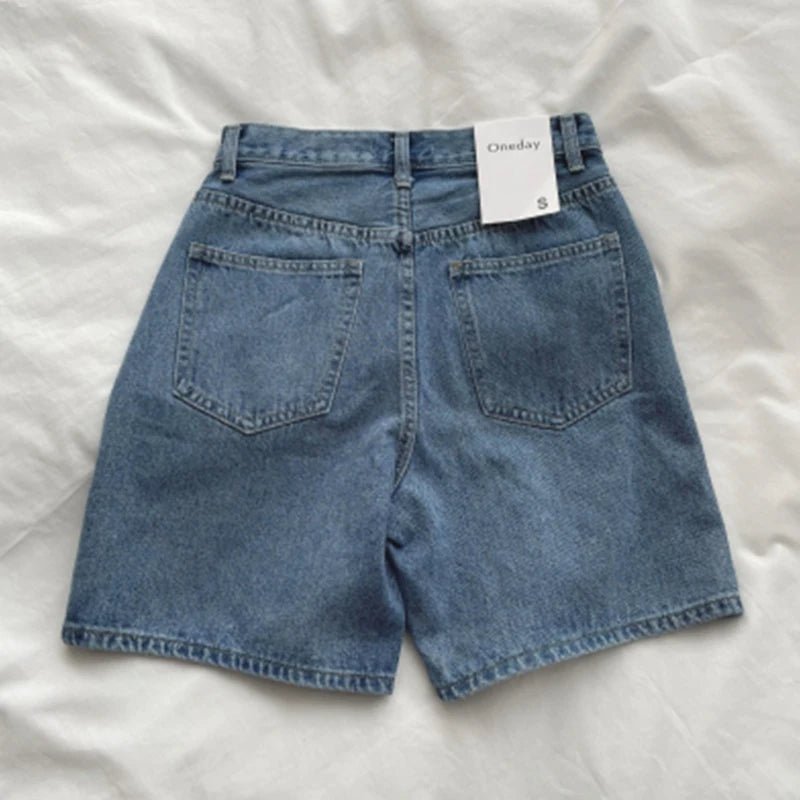 2024 Classic Denim Shorts for Women | Summer Blue High Waisted Shorts | Casual Wide Leg Pants | Straight Jeans Women's Shorts ShopOnlyDeal