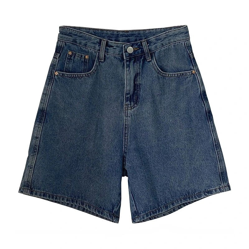 2024 Classic Denim Shorts for Women | Summer Blue High Waisted Shorts | Casual Wide Leg Pants | Straight Jeans Women's Shorts ShopOnlyDeal