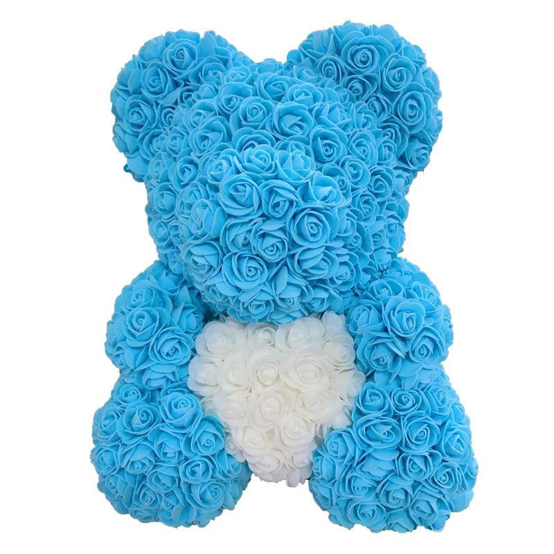 2024 Edition: 40cm Rose Bear with Heart - The Ultimate Artificial Flower Teddy Bear for Women, Perfect for Valentine's, Weddings, Birthdays, and Christmas Gifts ShopOnlyDeal