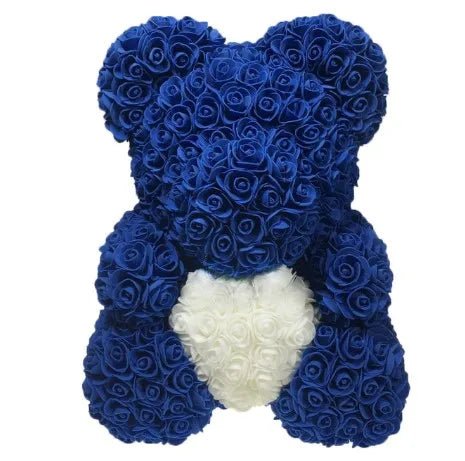 2024 Edition: 40cm Rose Bear with Heart - The Ultimate Artificial Flower Teddy Bear for Women, Perfect for Valentine's, Weddings, Birthdays, and Christmas Gifts ShopOnlyDeal