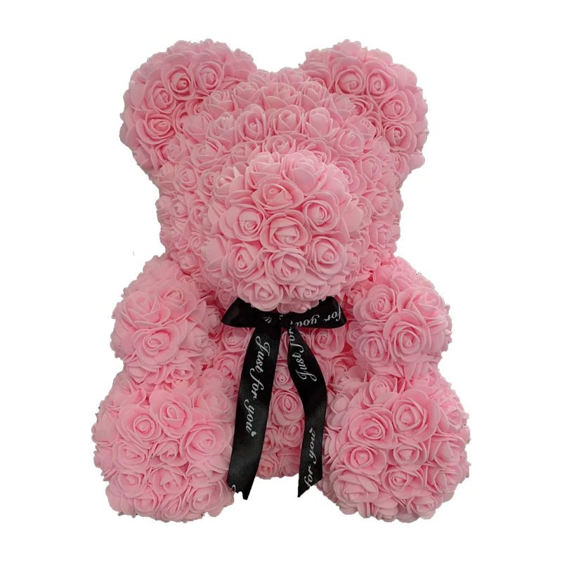 2024 Edition: 40cm Rose Bear with Heart - The Ultimate Artificial Flower Teddy Bear for Women, Perfect for Valentine's, Weddings, Birthdays, and Christmas Gifts ShopOnlyDeal