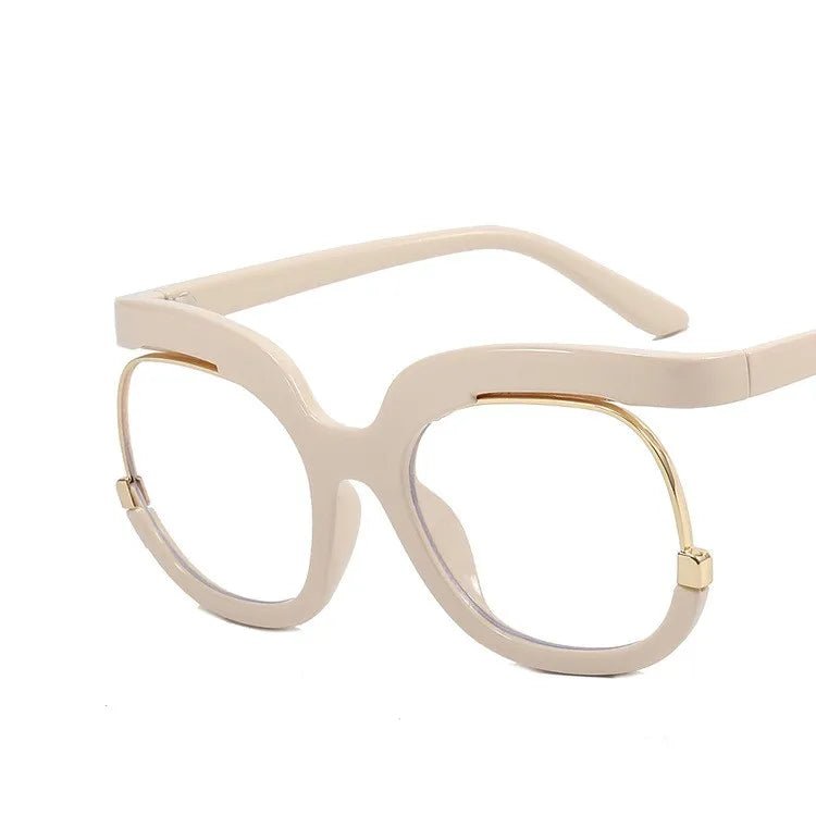 2024 INS Rainbow Frame Retro Round Glasses | Fashionable Anti-Blue Light Women's Eyeglasses with Vintage Oversized Colorful Frames ShopOnlyDeal