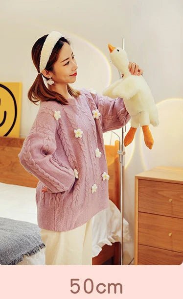 2024 Kawaii Big White Goose Hug Plush Toy - Giant Duck Doll Soft Stuffed Animal, Goose Sleep Pillow Cushion, Birthday Gift for Kid ShopOnlyDeal