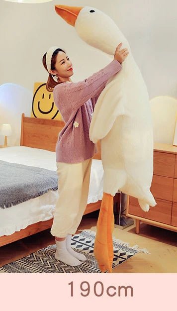 2024 Kawaii Big White Goose Hug Plush Toy - Giant Duck Doll Soft Stuffed Animal, Goose Sleep Pillow Cushion, Birthday Gift for Kid ShopOnlyDeal