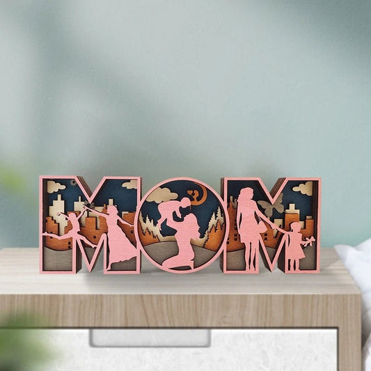 2024 Mother's Father's Day Wooden Home Ornament | Creative Birthday Gifts for Mother | Festival Table Decoration Mini Wood Crafts ShopOnlyDeal