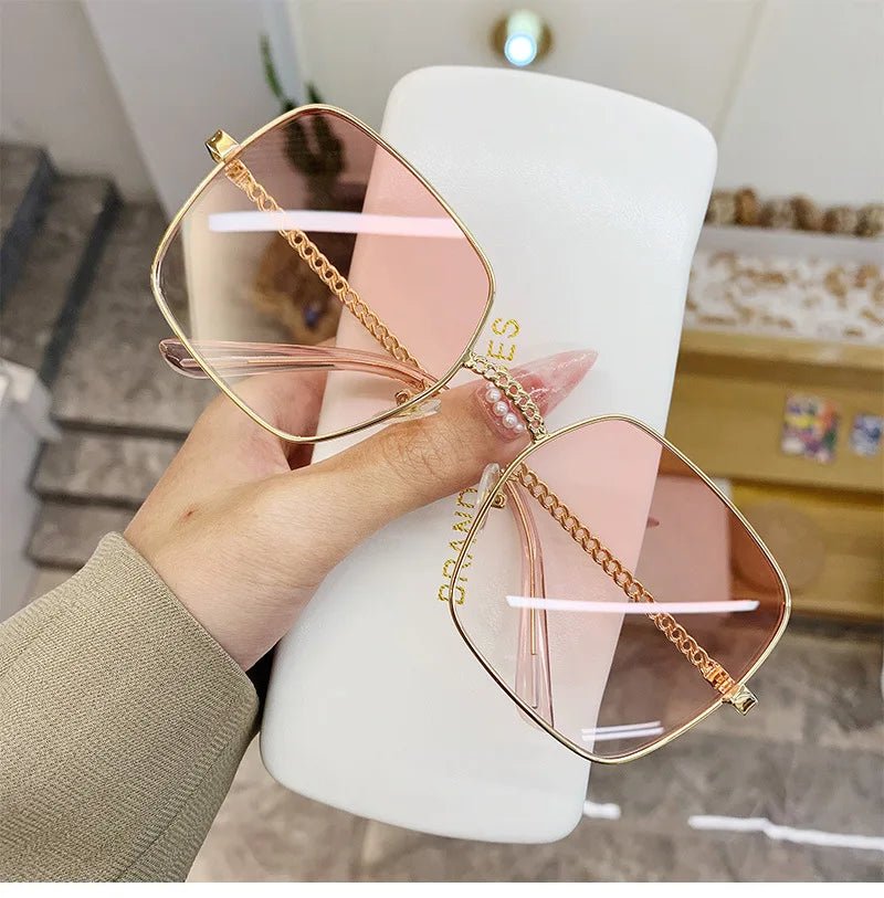 2024 New Fashion Classic Oversize Sunglasses: Elevate Your Look with Luxury Metal Big Frame Sun Glasses - UV400 Protection ShopOnlyDeal