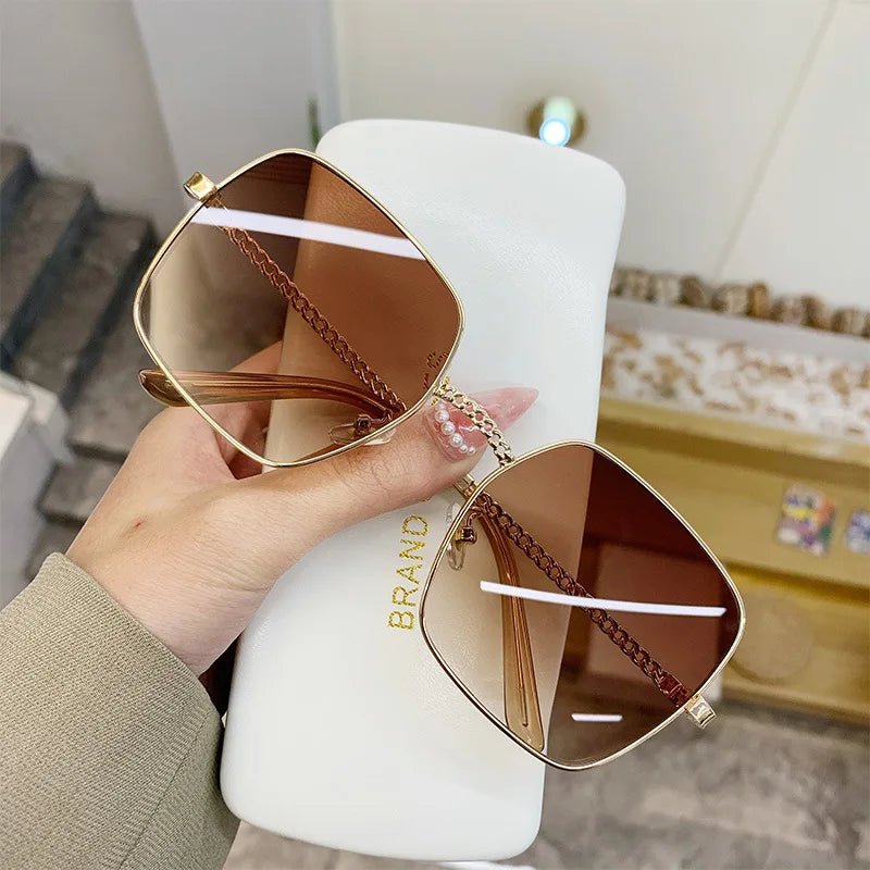 2024 New Fashion Classic Oversize Sunglasses: Elevate Your Look with Luxury Metal Big Frame Sun Glasses - UV400 Protection ShopOnlyDeal