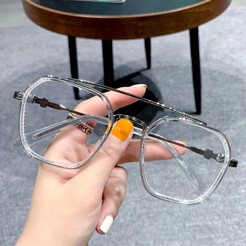 2024 New Oversized Frame Sunglasses: Fashionable Anti-Blue Light Transparent Glasses for Women and Men - UV400 Eyewear ShopOnlyDeal