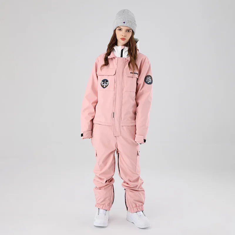 2024 One-Piece Ski Jumpsuit for Women & Men | Hooded Windproof Waterproof Snow Suits - Outdoor Snowboard Overalls & Outfits ShopOnlyDeal