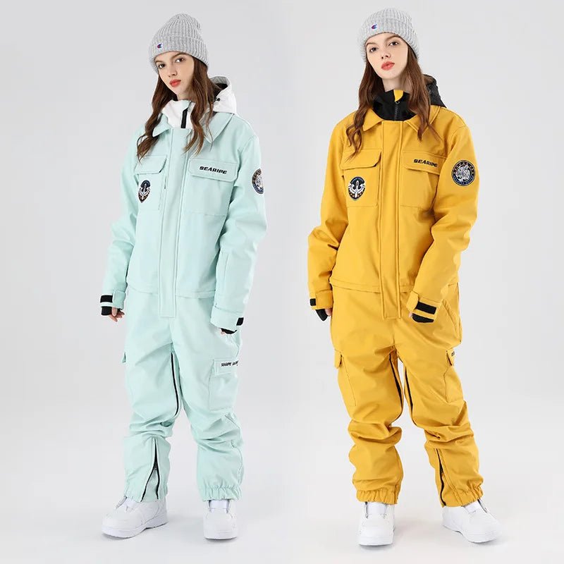 2024 One-Piece Ski Jumpsuit for Women & Men | Hooded Windproof Waterproof Snow Suits - Outdoor Snowboard Overalls & Outfits ShopOnlyDeal