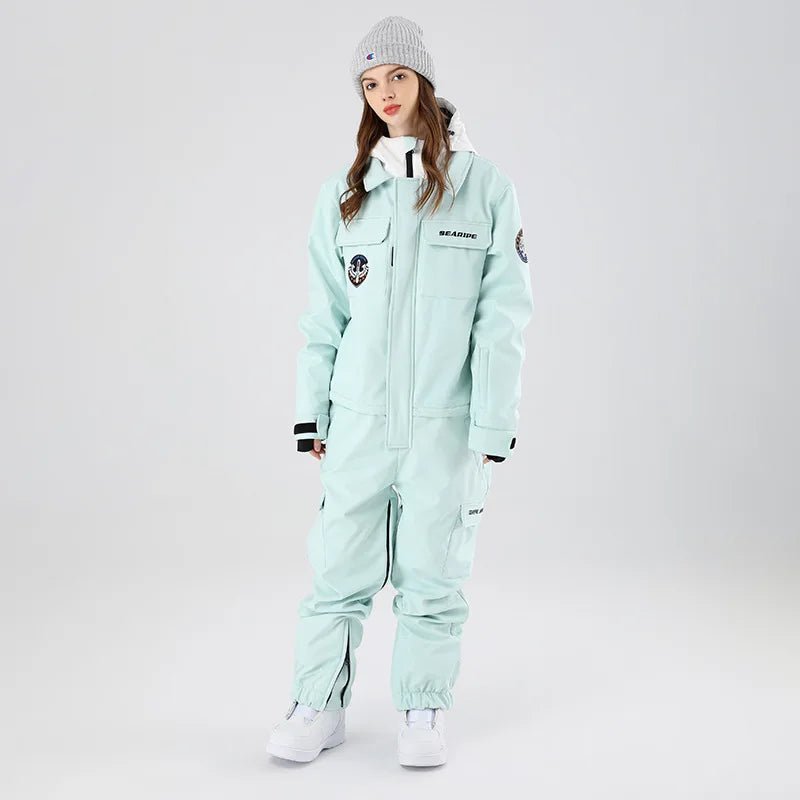 2024 One-Piece Ski Jumpsuit for Women & Men | Hooded Windproof Waterproof Snow Suits - Outdoor Snowboard Overalls & Outfits ShopOnlyDeal